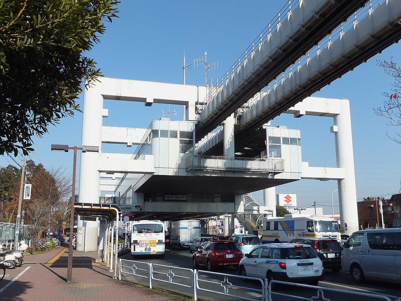 Anagawa Station (Chiba) on Chiba Urban Monorail Line 2 in Inague ward, Chiba city, Japan.
