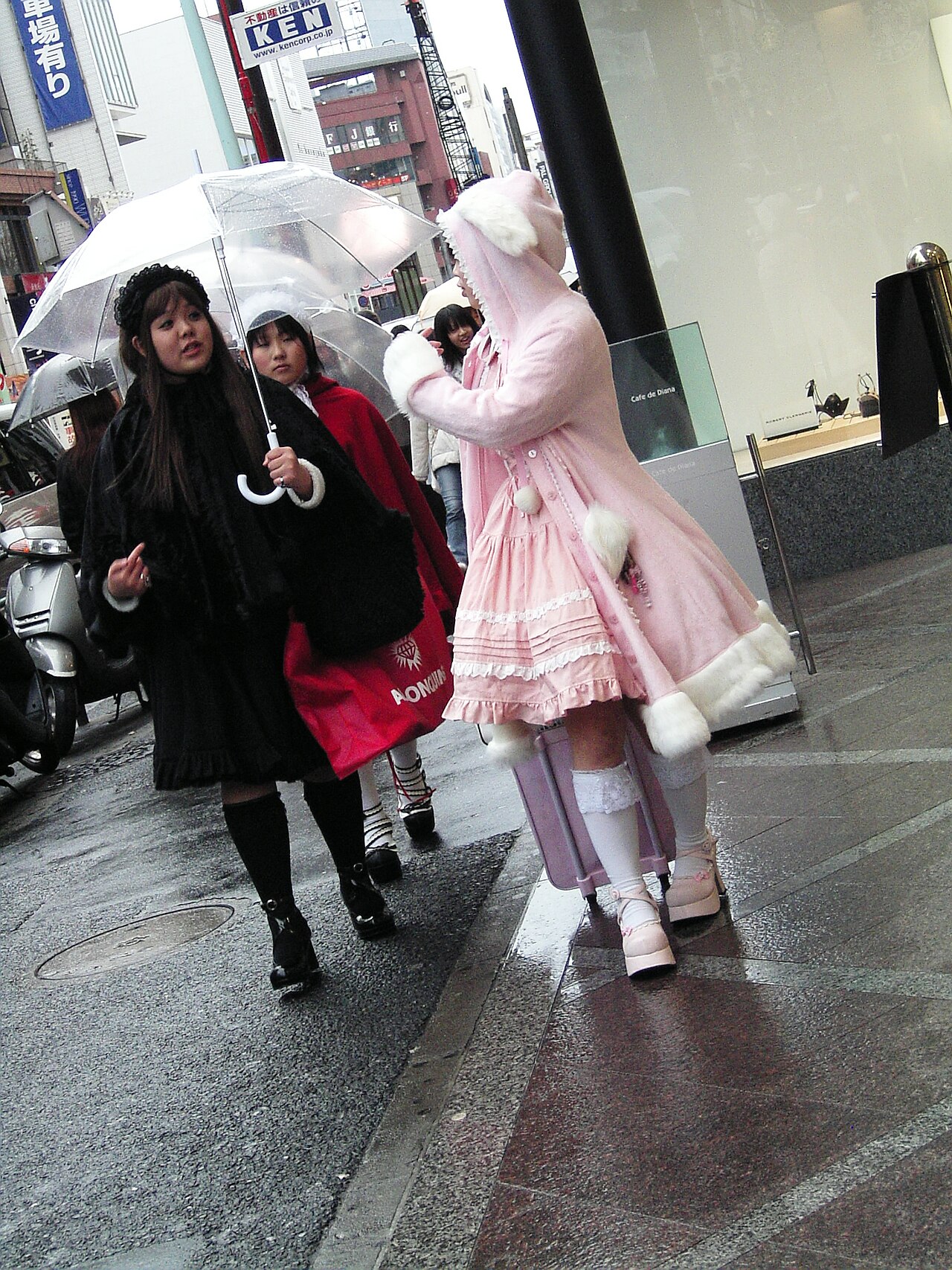 gothic lolita with suitcase