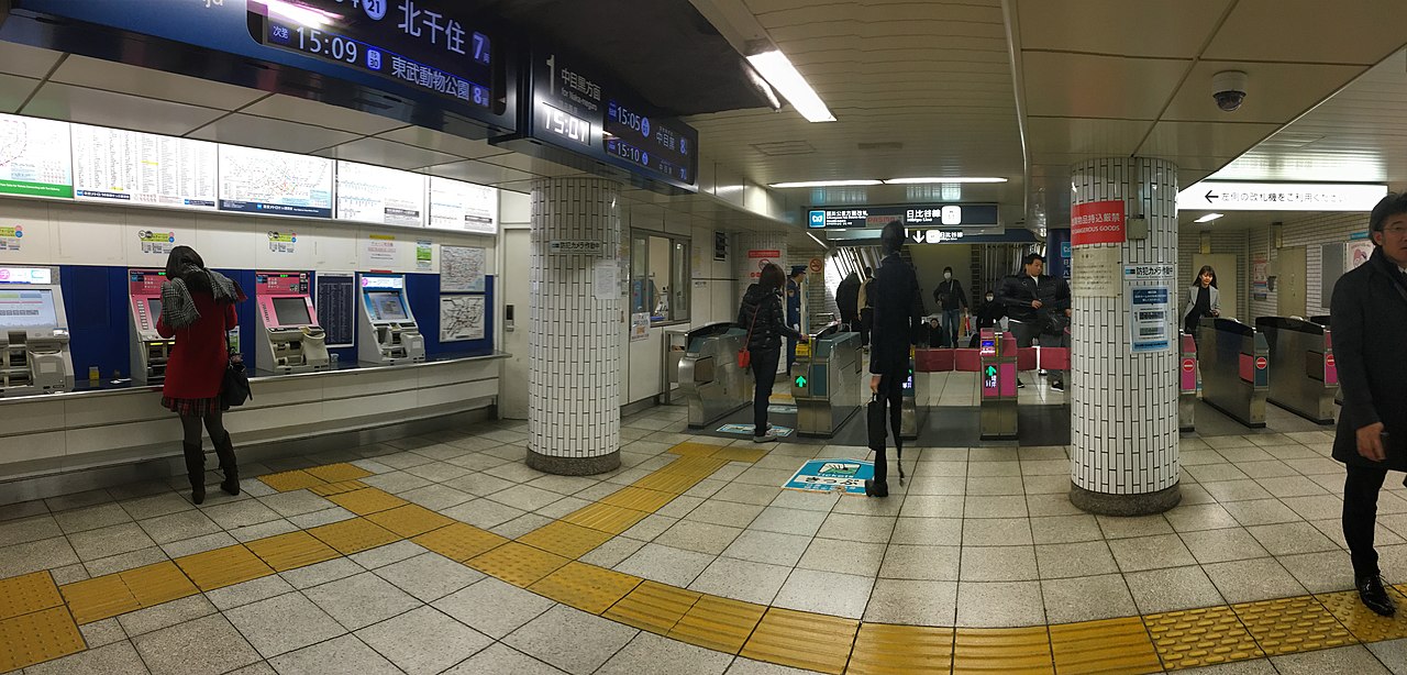 八丁堀駅の改札、日比谷線 (Hibiya Line, Hatchōbori Station ticket gates