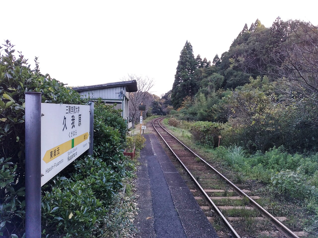 Kugahara Station in Otaki, Chiba, Japan. Viewing to Fusamoto side.