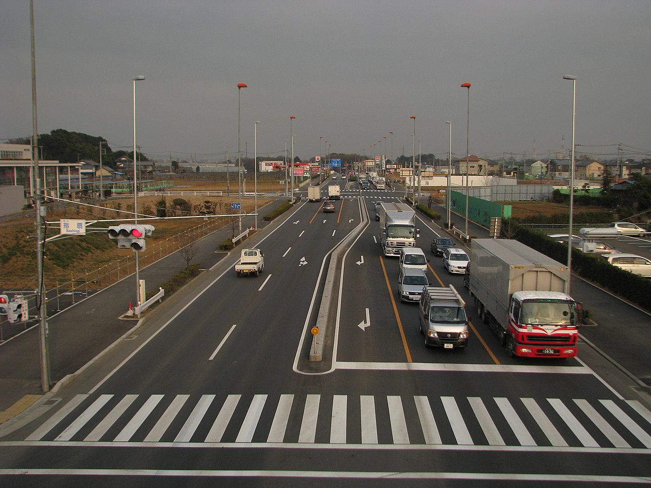 Sashiogi Intersection on the Japanese National Route 16 Nishi-Omiya Bypass
