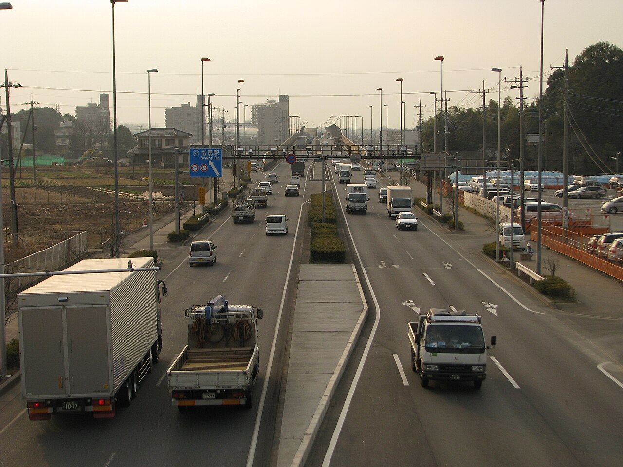 Sashiogi Intersection on the Japanese National Route 16 Nishi-Omiya Bypass